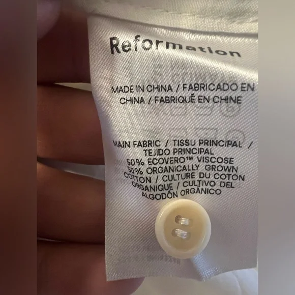 Reformation Ivory Sabella Long Duster Cover Up Dress Sz M - Picture 8 of 9